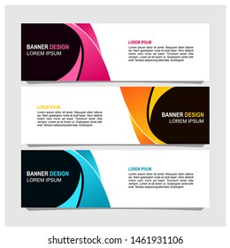 Vector abstract wave design banner web template.
