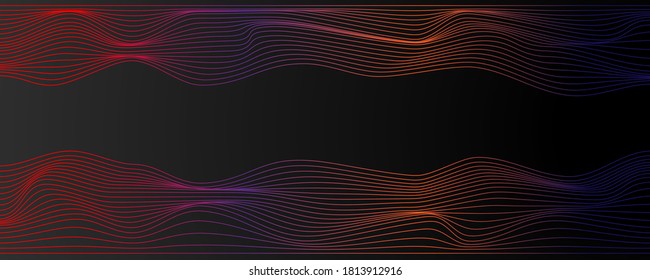 vector abstract wave design on gray background.