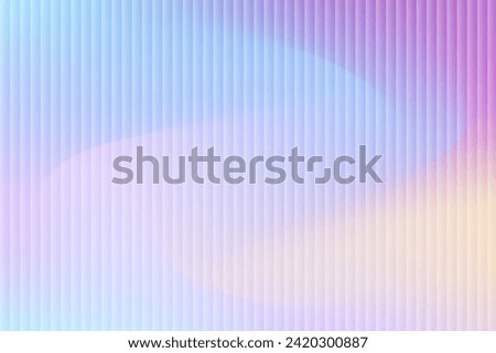 Vector Abstract wave glass vertical line pattern background. Texture of wavy glass, gradient background. Blurry bright backdrop for banner.  ribbed effect