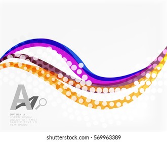 Vector abstract wave lines background. Template background for workflow layout, diagram, number options or web design