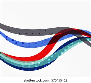 Plano de fundo de linhas de onda abstratas de vetor. Plano de fundo do modelo para layout do fluxo de trabalho, diagrama, opções de número ou design da Web