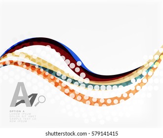 Vector abstract wave lines background. Template background for workflow layout, diagram, number options or web design