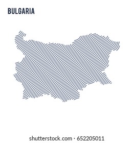 Vector abstract wave map of Bulgaria isolated on a white background. Travel vector illustration.