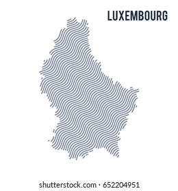 Vector abstract wave map of Luxembourg isolated on a white background. Travel vector illustration.