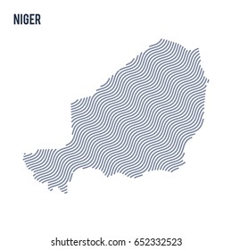 Vector abstract wave map of Niger isolated on a white background. Travel vector illustration.