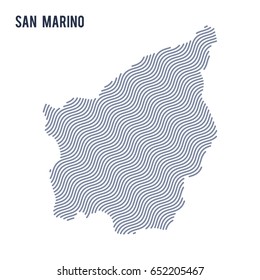 Vector abstract wave map of San Marino isolated on a white background. Travel vector illustration.