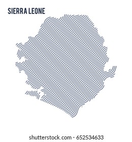 Vector abstract wave map of Sierra Leone isolated on a white background. Travel vector illustration.