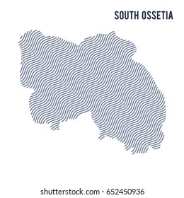 Vector abstract wave map of South Ossetia isolated on a white background. Travel vector illustration.