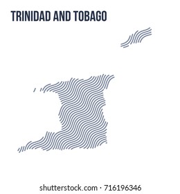 Vector abstract wave map of Trinidad and Tobago isolated on a white background. Travel vector illustration.
