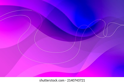 Vector abstract wave on purple and pink color banner 