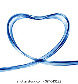 Vector abstract waves background in the shape of a heart. 