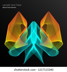 Vector abstract waves and lines background. Curvy design element. Blend effect.