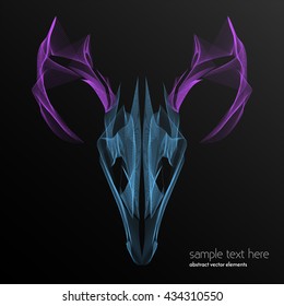 Vector abstract waves and lines background. Curvy design element.  Deer made with blend effect. Desktop wallpaper.