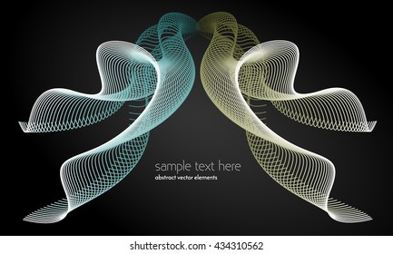 Vector abstract waves and lines background. Curvy design element.  Desktop wallpaper.