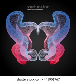 Vector abstract waves and lines background. Curvy design element.  Blend effect. Desktop wallpaper.