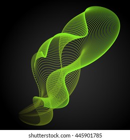 Vector abstract waves and lines background. Curvy design element. 