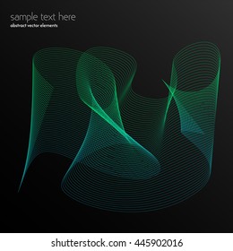 Vector abstract waves and lines background. Curvy design element.  Blend effect.