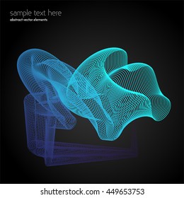 Vector abstract waves and lines background. Curvy design element. Blend effect. Desktop wallpaper.