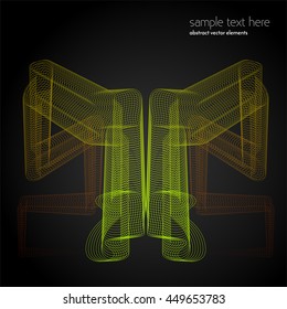 Vector abstract waves and lines background. Curvy design element. Blend effect. Desktop wallpaper.