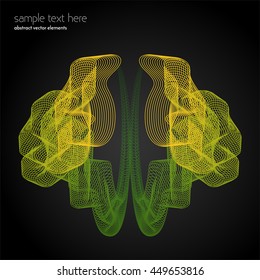 Vector abstract waves and lines background. Curvy design element. Blend effect. Desktop wallpaper.