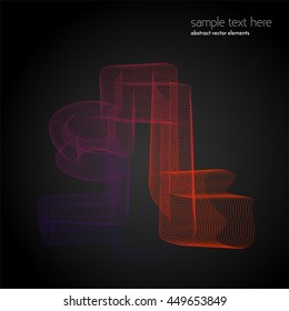 Vector abstract waves and lines background. Curvy design element. Blend effect. Desktop wallpaper.