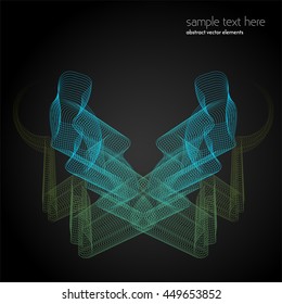 Vector abstract waves and lines background. Curvy design element. Blend effect. Desktop wallpaper.