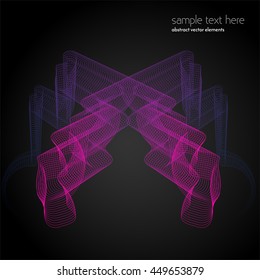 Vector abstract waves and lines background. Curvy design element. Blend effect. Desktop wallpaper.