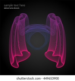 Vector abstract waves and lines background. Curvy design element. Blend effect. Desktop wallpaper.