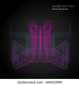 Vector abstract waves and lines background. Curvy design element. Blend effect. Desktop wallpaper.