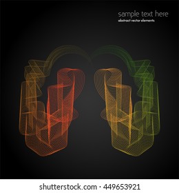 Vector abstract waves and lines background. Curvy design element. Blend effect. Desktop wallpaper.