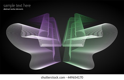 Vector abstract waves and lines background. Curvy design element. Blend effect. Desktop wallpaper.