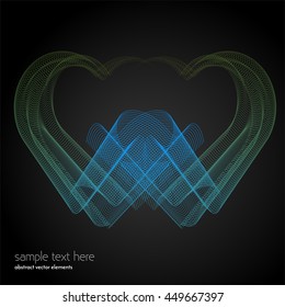 Vector abstract waves and lines background. Curvy design element. Blend effect. Desktop wallpaper.