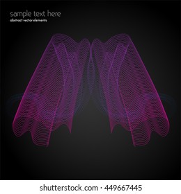 Vector abstract waves and lines background. Curvy design element. Blend effect. Desktop wallpaper.