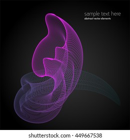 Vector abstract waves and lines background. Curvy design element. Blend effect. Desktop wallpaper.