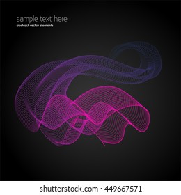 Vector abstract waves and lines background. Curvy design element. Blend effect. Desktop wallpaper.
