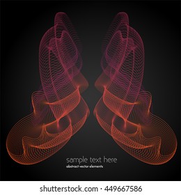 Vector abstract waves and lines background. Curvy design element. Blend effect. Desktop wallpaper.