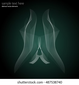Vector abstract waves and lines background. Curvy design element. Blend effect. Desktop wallpaper.
