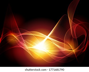 Vector abstract waves on black background