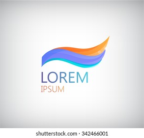 Vector abstract wavy 3 colors logo, icon isolated. Identity for your company