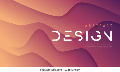 Vector abstract wavy background, trendy minimalist futuristic design with noise texture. Global swatches.