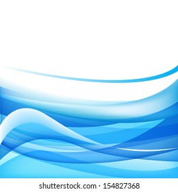 vector abstract wavy blue water background