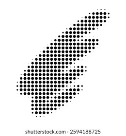 Vector abstract wavy halftone shape. Isolated pop art dotted texture