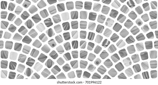 Vector abstract wavy seamless geometrical pattern with grey brush stroke texture on a white background. Floor tile, wallpaper, wrapping paper, page fill in Mediterranean ceramic mosaic style