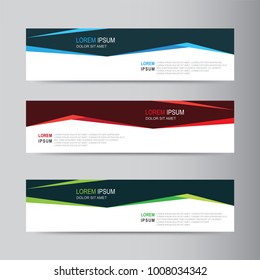 Vector abstract web banner design template. Collection of web banner template. Abstract geometric design banner web template on grey background. Header footer Web Design Elements