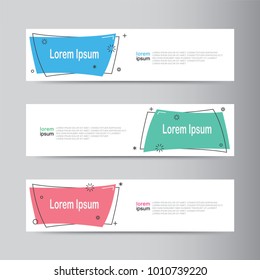 
Vector abstract web banner design template. Abstract geometric design banner web template on grey background. Header footer Web Design Elements. Collection of web banner template