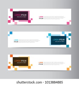 Vector abstract web banner design template. Collection of web banner template. Abstract geometric design banner web template on grey background. Header footer Web Design Elements