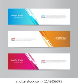 Vector Set Abstract Geometric Design Banner Stock Vector (Royalty Free ...