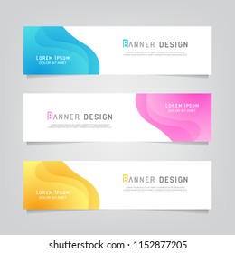 Vector abstract web banner design template. Collection of web banner template. Abstract geometric design banner web template on grey background. Header footer Web Design Elements