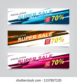 Vector abstract web banner design template. Collection of web banner template. Abstract geometric design banner web template on grey background. Header footer Web Design Elements