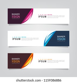 Vector abstract web banner design template. Collection of web banner template. Abstract geometric design banner web template on grey background. Header - landing page Web Design Elements